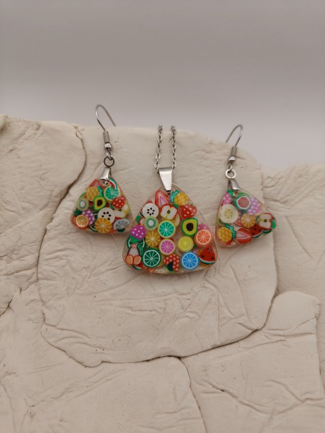 Owocowa Energia – komplet biżuterii z żywicy