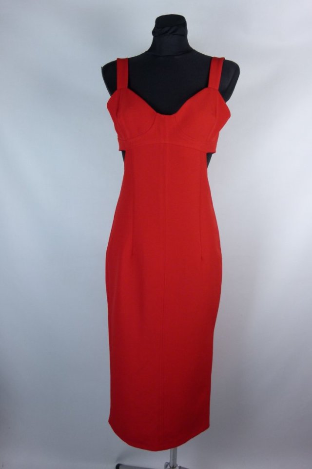 Zara ołówkowa sukienka midi red / M