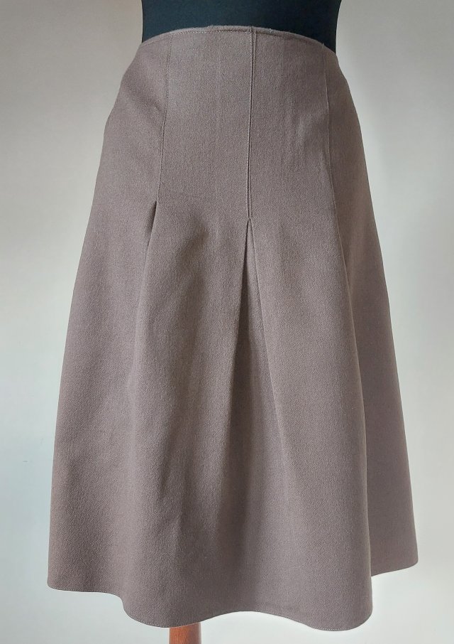 Vintage beżowa spódnica midi  z domieszką wełny  M