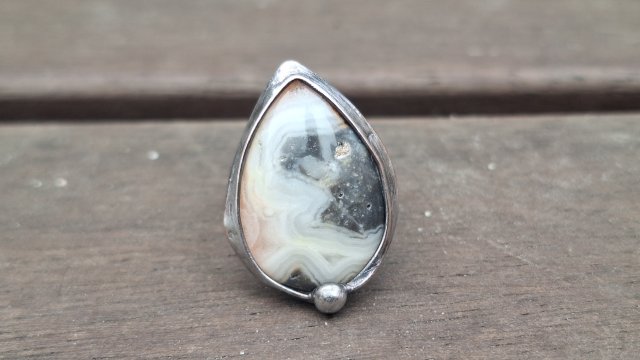 Szalony agat - pierścionek regulowany