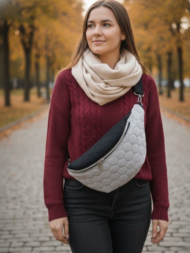 Duża nerka welurowa  pikowana NS05xxl-001