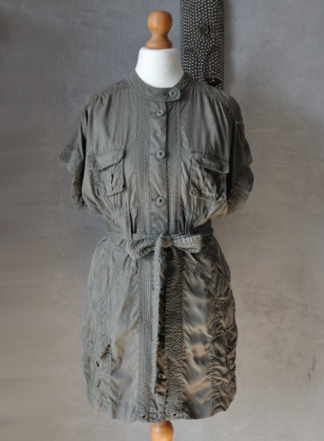 Militarna kimonowa mini RIVER ISLAND lyocell XS S