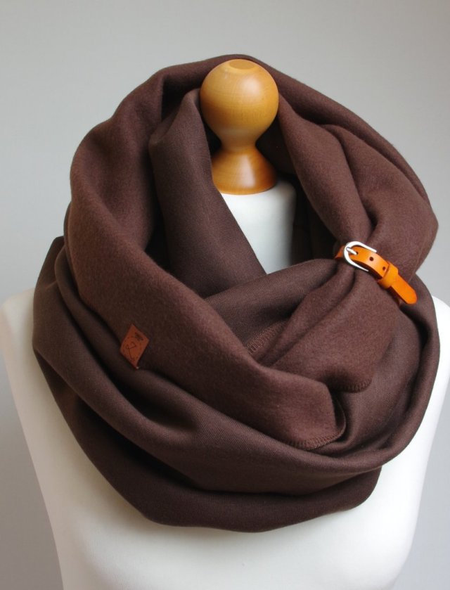 ZIMOWY Komin bawełniany dresowy z zapinką - Pracownia Zolla, gruby obszerny komin tuba szalik damski z zapinką - Pracownia Zolla