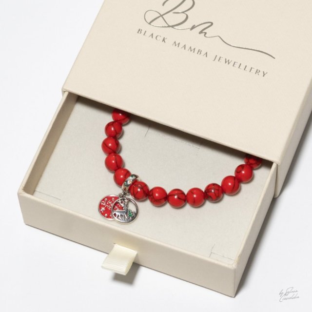 Bransoletka z Kamieni Naturalnych Howlit z dodatkami srebra 925