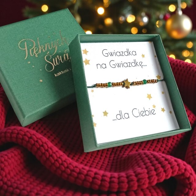 Świąteczna bransoletka - pomysł na prezent - świąteczne pudełko - MIKOŁAJKI