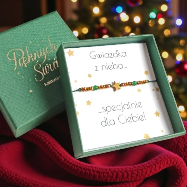 Świąteczna bransoletka - pomysł na prezent - świąteczne pudełko - MIKOŁAJKI