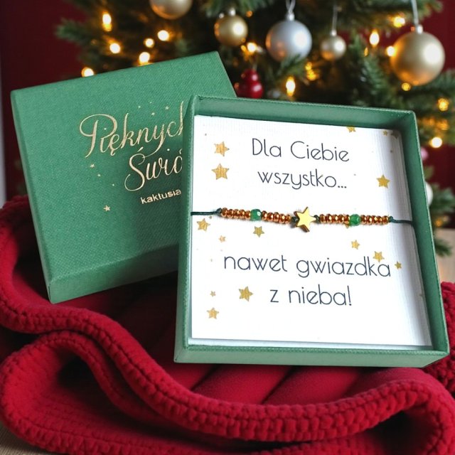 Świąteczna bransoletka - pomysł na prezent - świąteczne pudełko - MIKOŁAJKI