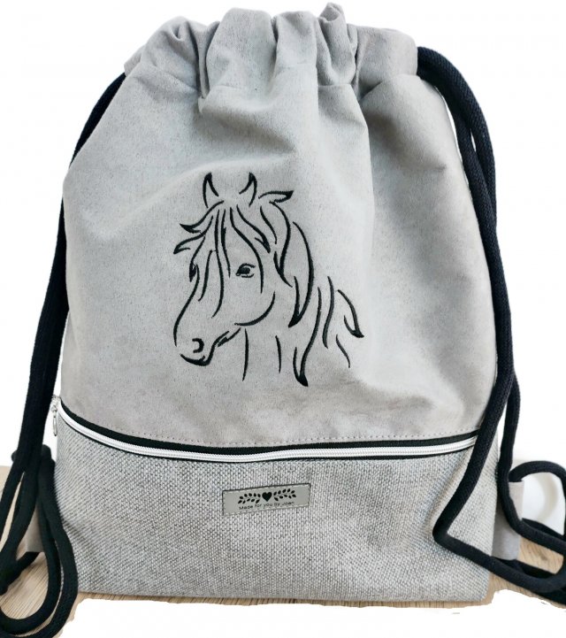 Worek plecak szary z koniem