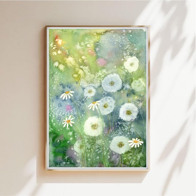 Akwarela A4.  Dmuchawce