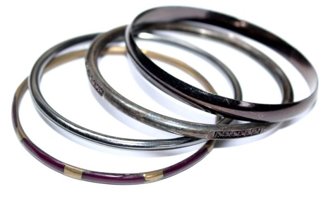 metalowe cienkie bransoletki 4szt