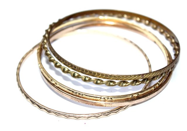 ZŁOTE metalowe cienkie bransoletki 5szt