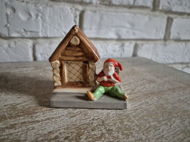 Świąteczny świecznik ceramiczny vintage