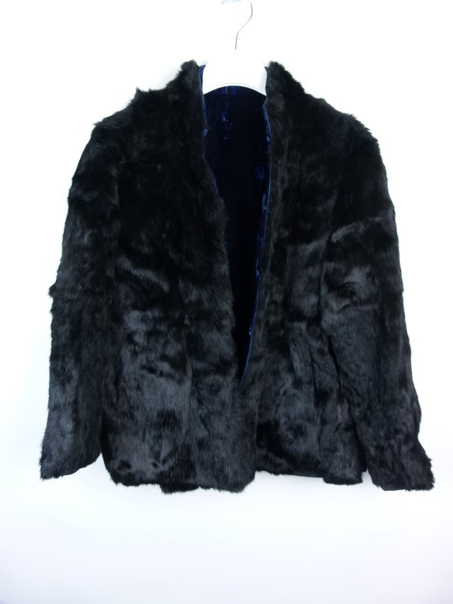 Lyle Bird dwustronna kurtka vintage sztuczne futerko aksamit / XL