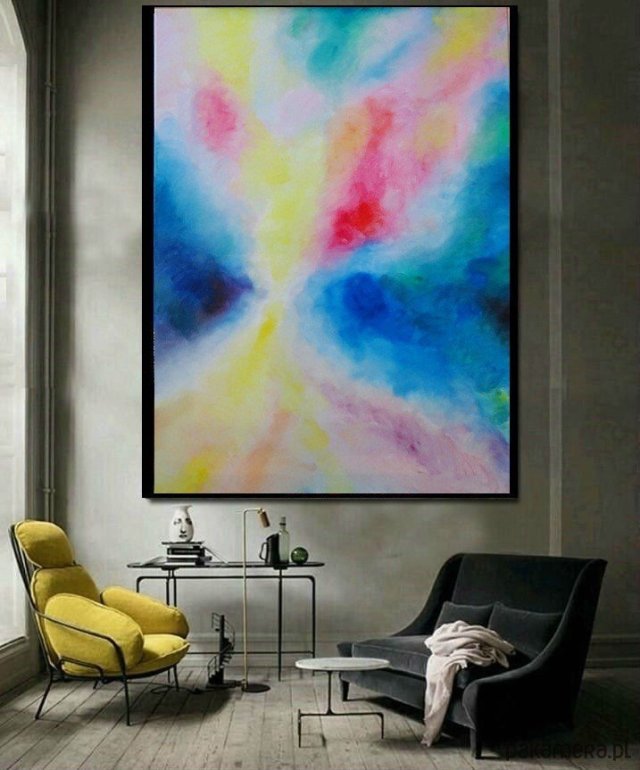 duży obraz do salonu olej na płótnie abstrakcja