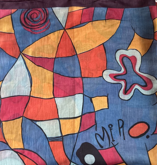 MIRO - malarska 100x 100 wzorzysta kolorowa radosna naturalna chusta