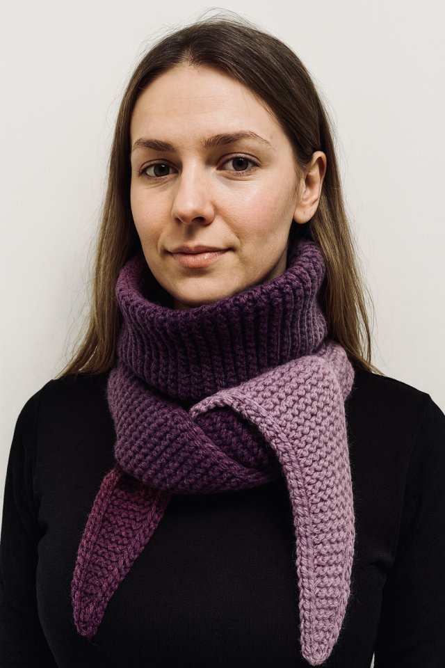 Ręcznie robiony ciepły szalik komin otulacz Sophie