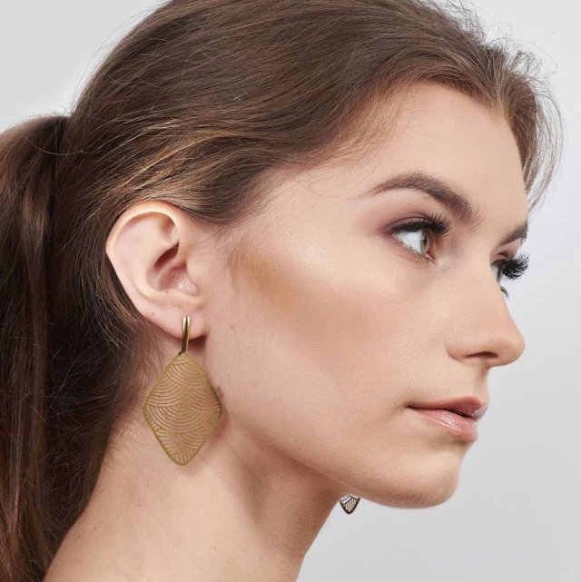 Kolczyki z ażurowymi rombami Fale c633