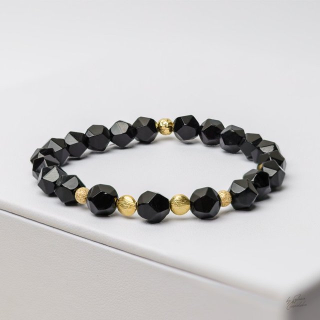 Unikatowa Bransoletka Damska Agat z dodatkami srebra pozłacanego 925