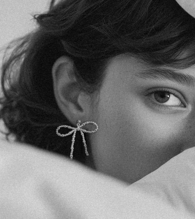 Kolczyki kokardki srebro