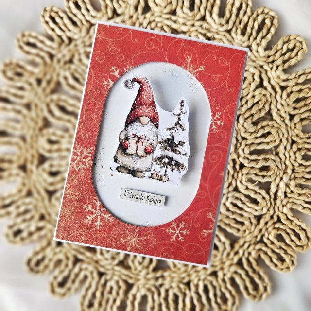 Kartka bożonarodzeniowa z gnomami na sprężynie