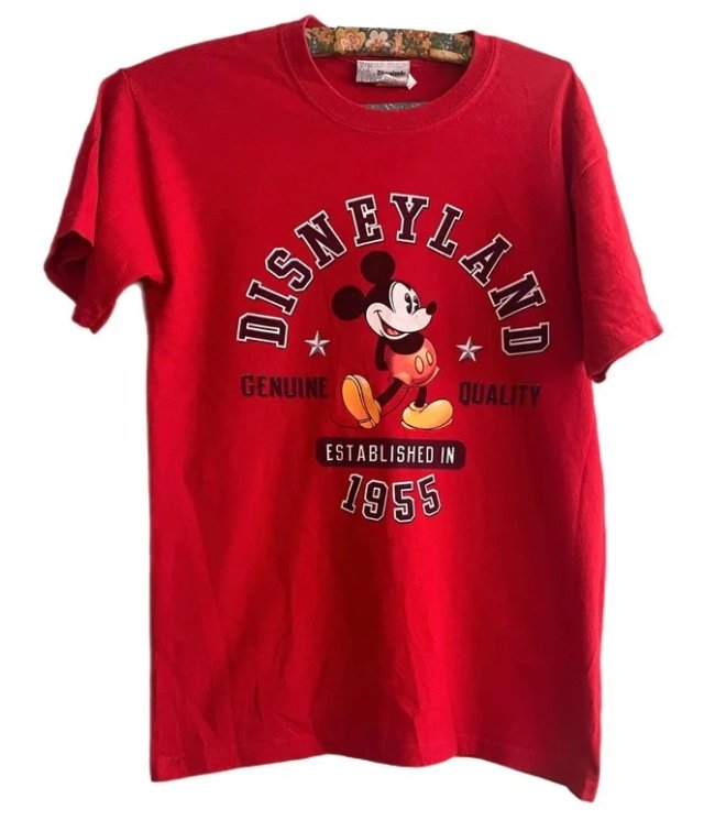 Vintage Disney Mickey Mouse T-shirt Unisex czerwony