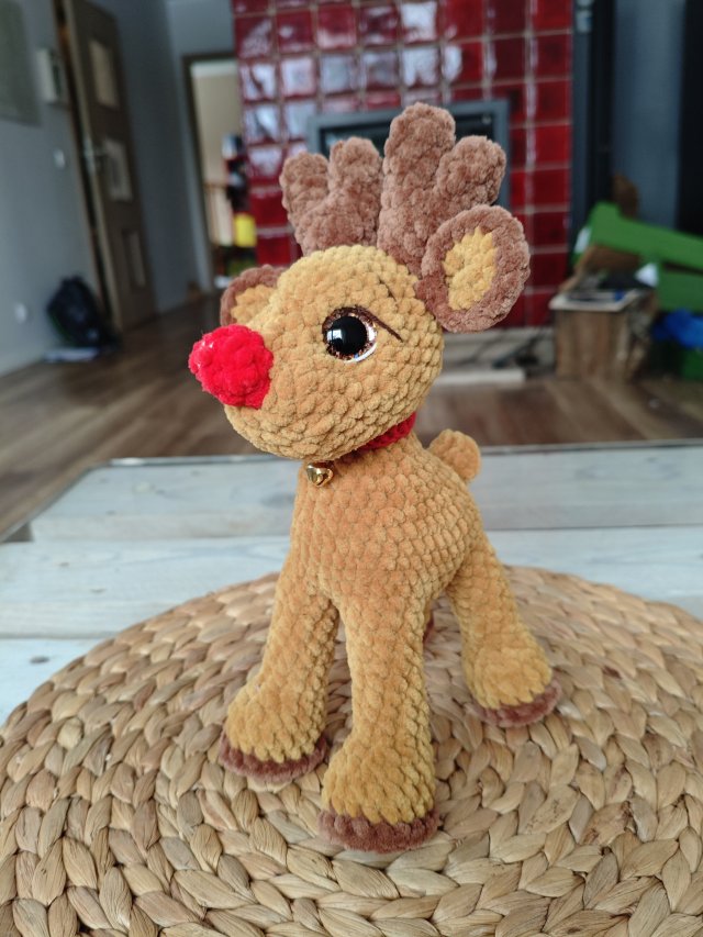 Świąteczny Renifer maskotka handmade
