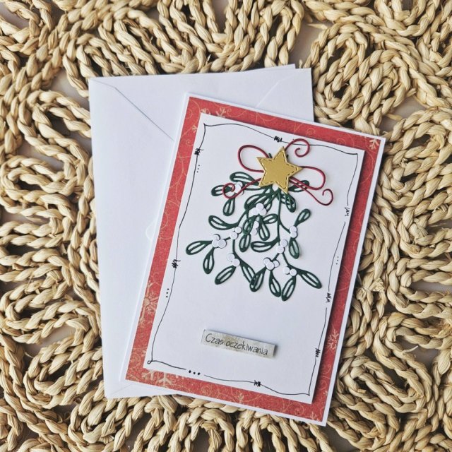 Kartka bożonarodzeniowa z jemiołą clean&simple