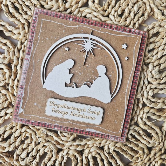 Kartka bożonarodzeniowa ze święta rodziną