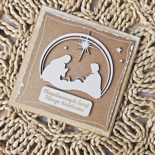 Kartka bożonarodzeniowa ze święta rodziną