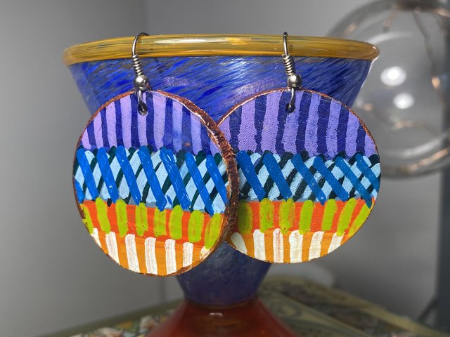 Kolczyki etno-graficzne