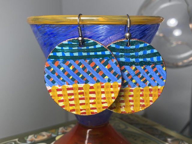 Kolczyki etno-graficzne