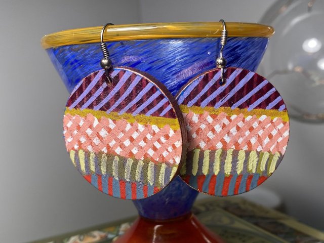 Kolczyki etno-graficzne