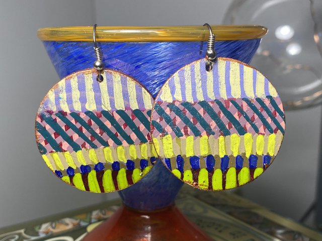 Kolczyki etno-graficzne