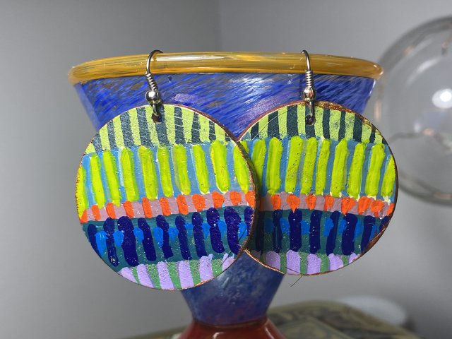 Kolczyki etno-graficzne