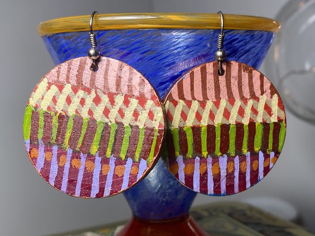 Kolczyki etno-graficzne