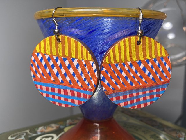 Kolczyki etno-graficzne