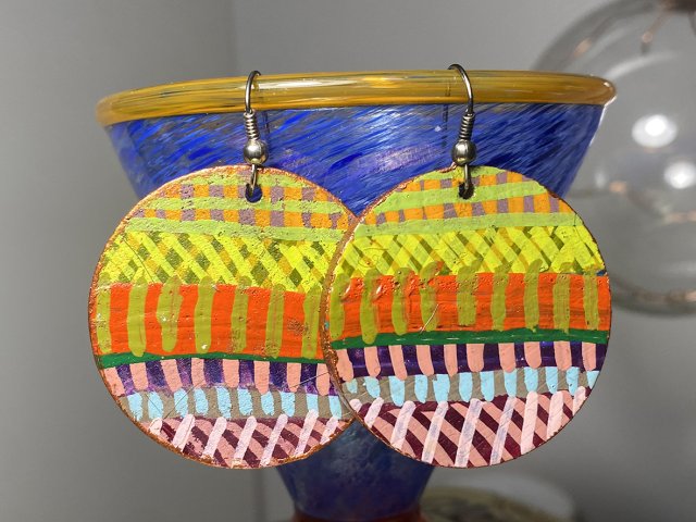 Kolczyki etno-graficzne