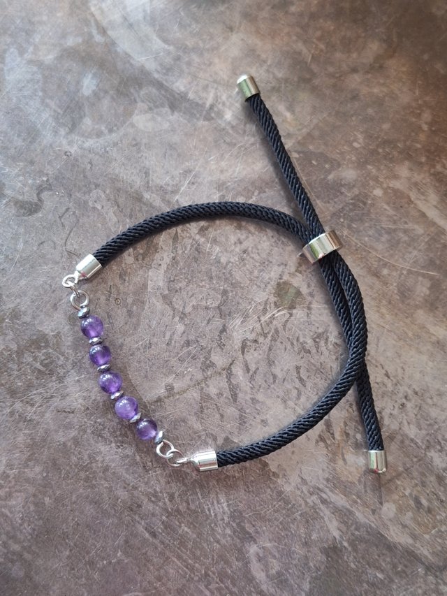 Bransoletka ametyst regulowana