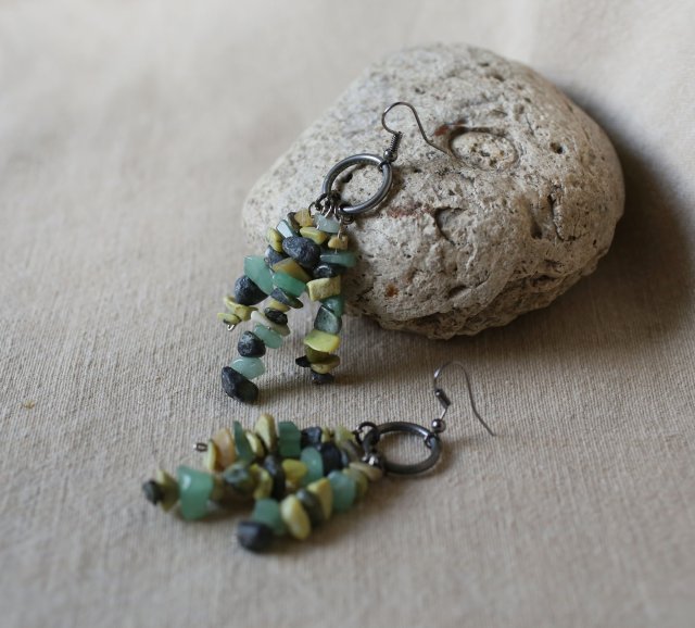 Długie optymistyczne kolczyki z awenturynem