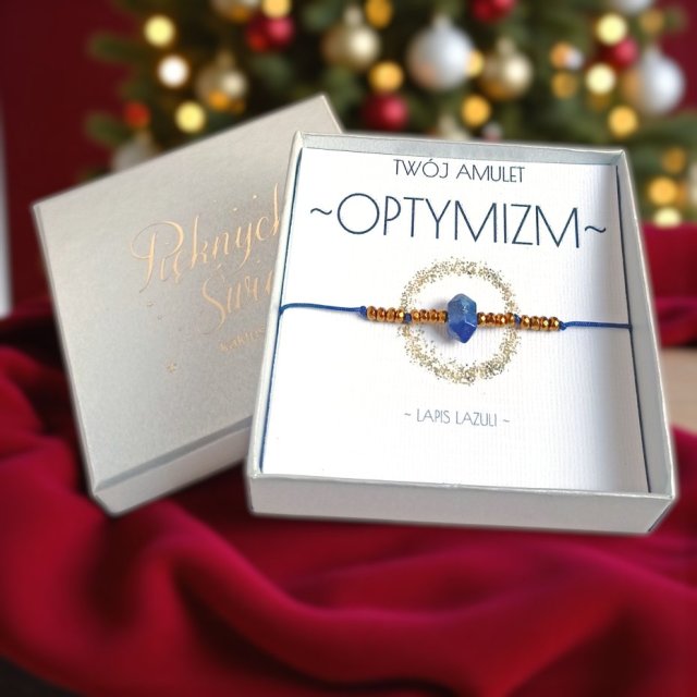 OPTYMIZM - amulet - świąteczne pudełko - lapis lazuli - talizman