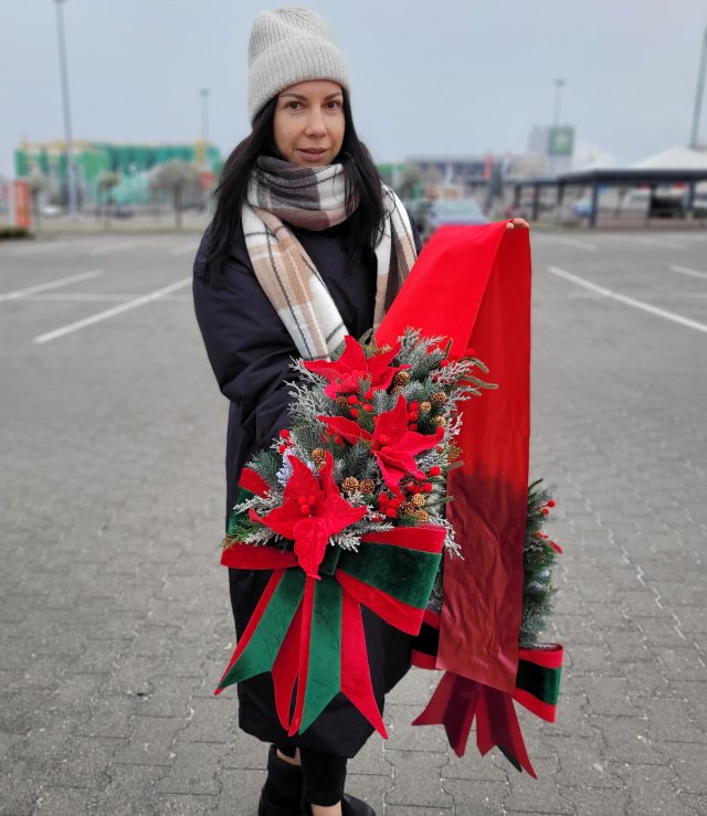 Dwustronna świąteczna dekoracja na drzwi