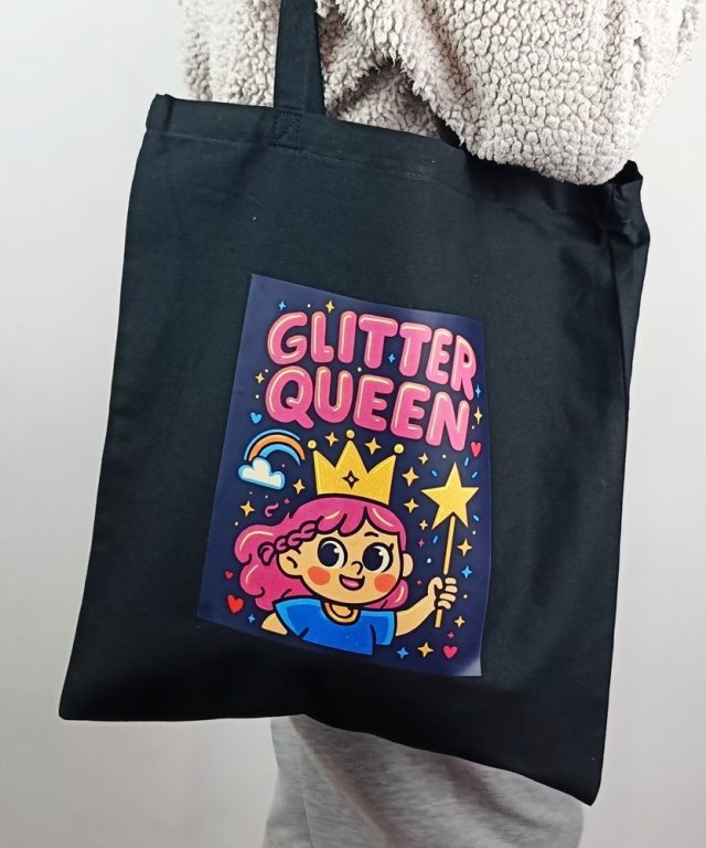 Bawełniana torba na ramię z nadrukiem.