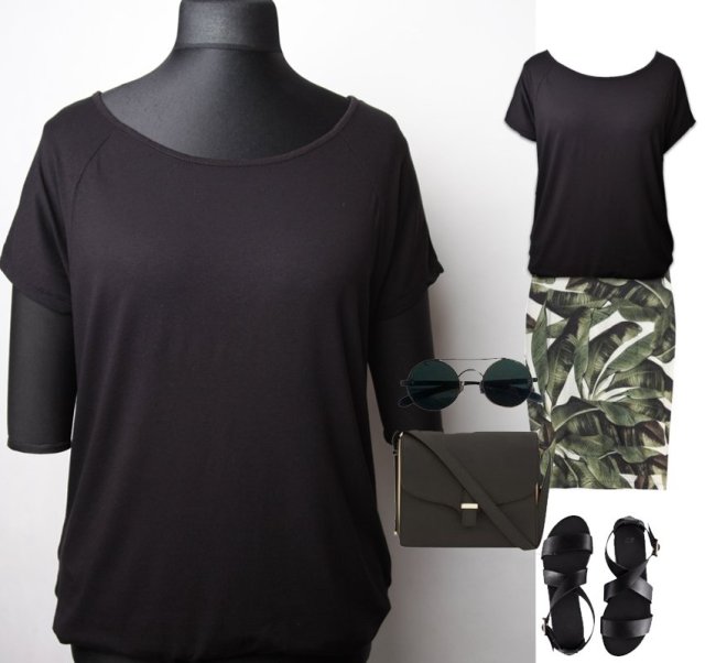 Luźna bluzka sznurki na plecach wiskoza R 44 Hv36