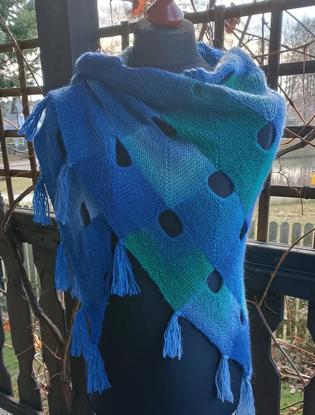 Chusta niebiesko turkusowo zielona