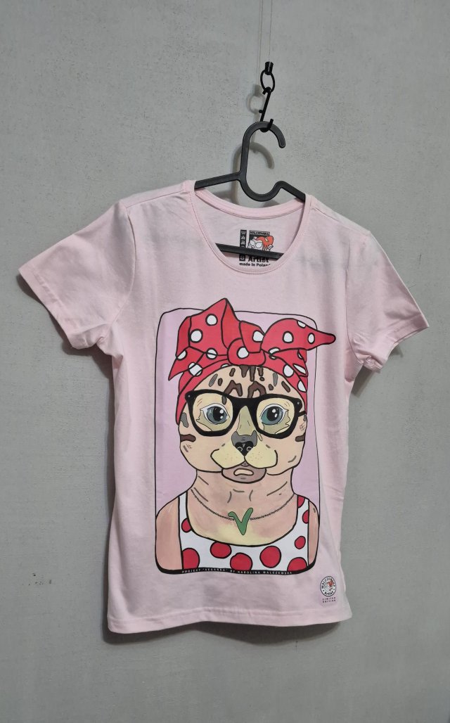 T-shirt - Vegan KOT - rozm. M (DAMSKA)