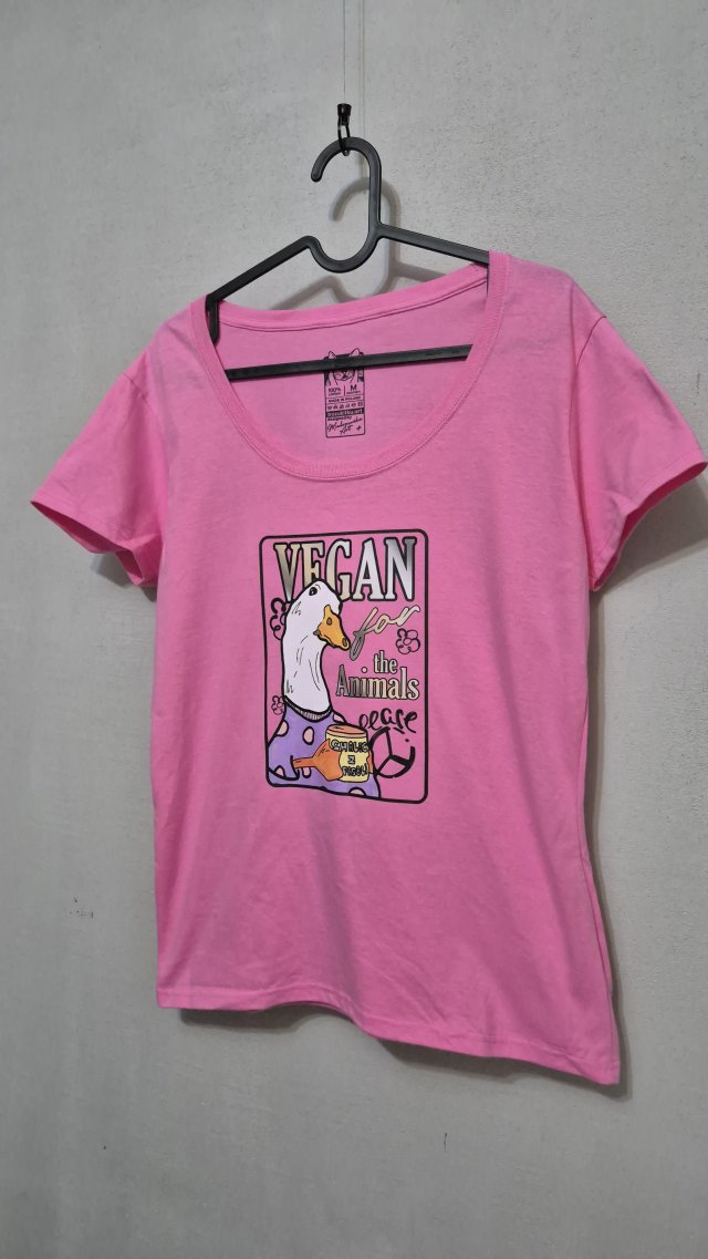T-shirt - GĘŚ VEGAN - rozm. S (DAMSKA)