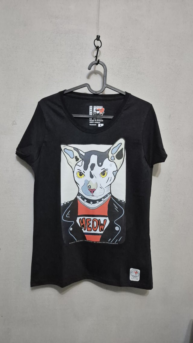 T-shirt KOT PUNK - DAMSKA- rozm. L