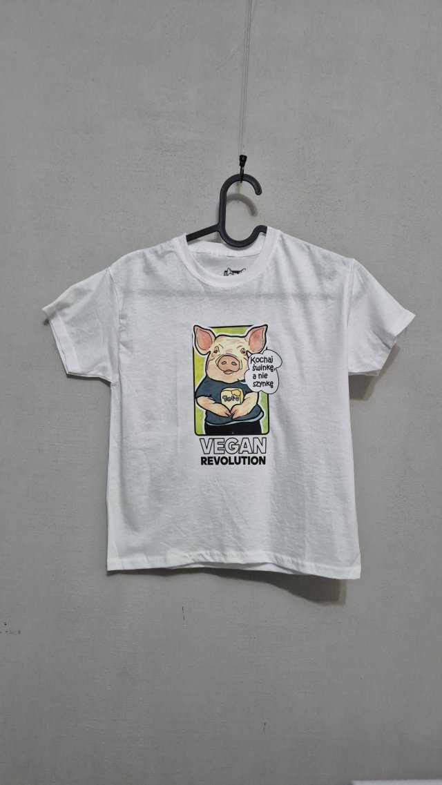 T-shirt - GĘŚ VEGAN - rozm. 116 (dziecięca)