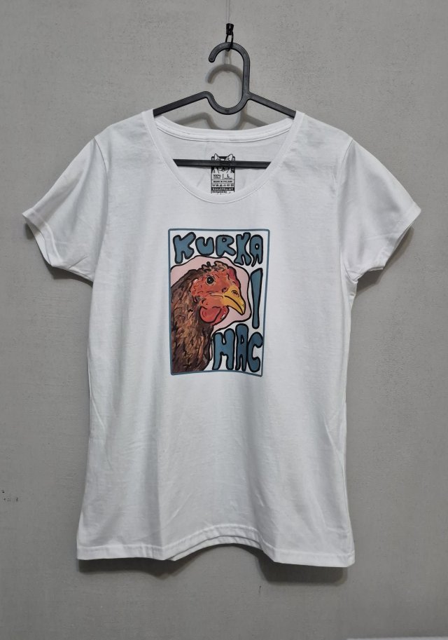 T-shirt - KURKA MAĆ - rozm. L (DAMSKA)