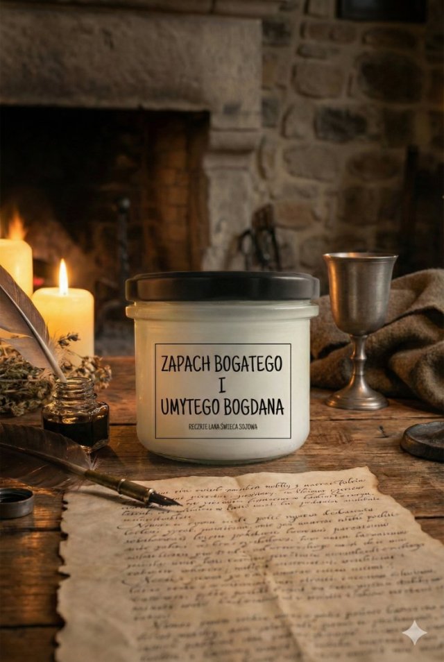 Świeca sojowa Zapach bogatego i umytego Bogdana dla fanów serialu 1670 235 ml